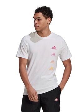 Camiseta Adidas Blanco/Rosa Hombre