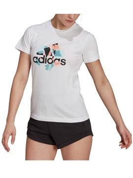 Camiseta Adidas Floral Blanco Mujer
