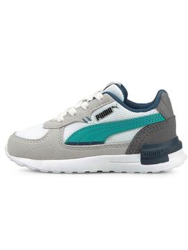 Zapatilla Puma Graviton Bco/Verde Bebe