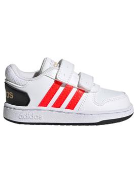 Zapatilla Adidas Hoops 2.0 Bco/Naranja