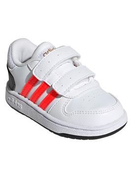 Zapatilla Adidas Hoops 2.0 Bco/Naranja