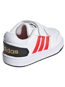 Zapatilla Adidas Hoops 2.0 Bco/Naranja