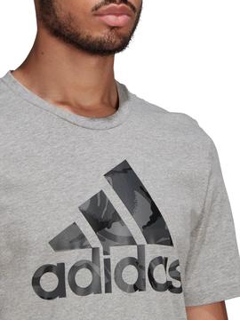 Camiseta Adidas Camo Gris Hombre