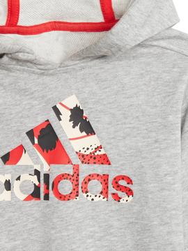 Chandal Adidas Gris detalles Rojos Niño