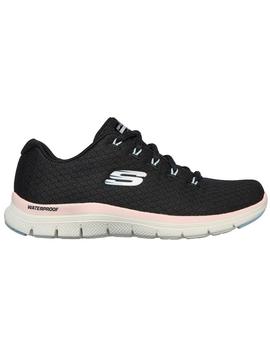 Skechers Waterproof Negro/Rosa Mujer