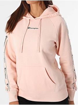 Higgins Desgastado Orientar Sudadera Champion Rosa Logo Negro Mujer