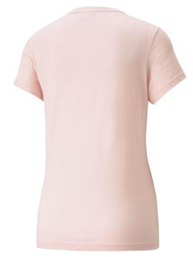 Camiseta Puma Logo Rosa/Blanco Mujer