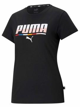 Camiseta Puma Logo Negro/Multi Mujer
