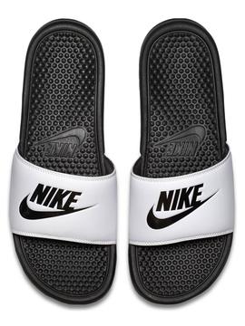 Chanclas Nike Benassi  Blanco/Negro Hombre