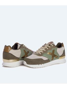 Zapatilla Munich Dash 144 Verde/Beige Mujer
