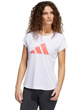 Camiseta Adidas Tecnica Bco/Rosa Mujer