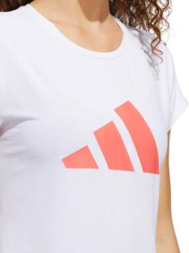 Camiseta Adidas Tecnica Bco/Rosa Mujer