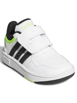 Zapatilla Adidas Hoops Bco/Negro/Verde