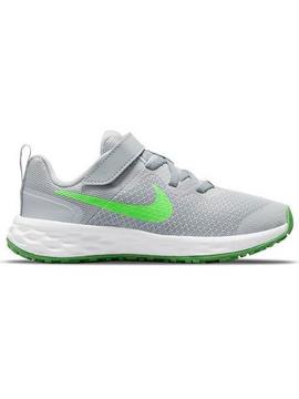 Zapatilla Nike Revolution 6 Gris/Verde Niñ@