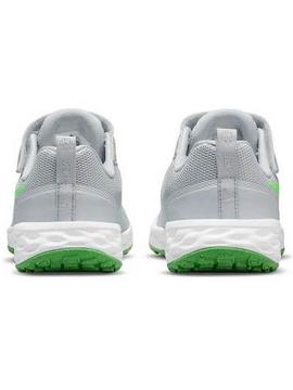 Zapatilla Nike Revolution 6 Gris/Verde Niñ@