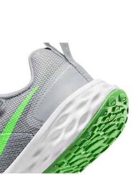 Zapatilla Nike Revolution 6 Gris/Verde Niñ@