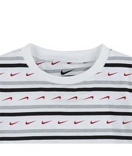 Conjunto Corto Nike Swoosh Blanco/Negro Niño