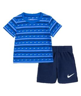 Conjunto Corto Nike Swoosh Azul Niño