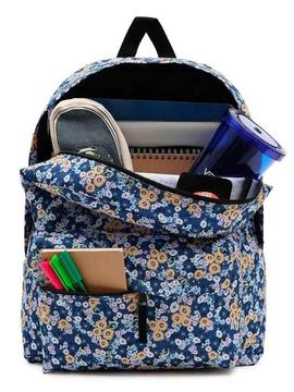 Mochila Vans Realm Flores Azul