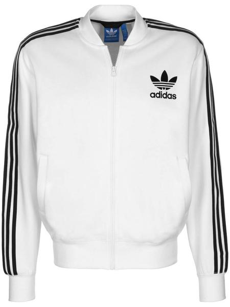 combinar Preferencia Sarabo árabe Chaqueta Adidas ESS 3SKNIT SUIT Blanco Mujer