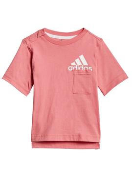 Conjunto Corto Adidas Bos Rosa Niña