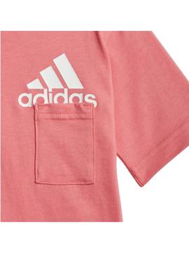 Conjunto Corto Adidas Bos Rosa Niña