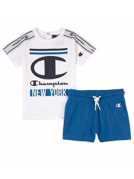 Conjunto Champion Blanco Azul Niño