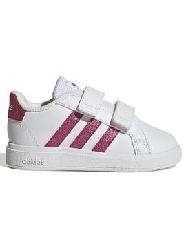 Zapatilla Adidas Grand Court Bco/Rosa Niña