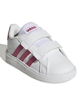Zapatilla Adidas Grand Court Bco/Rosa Niña