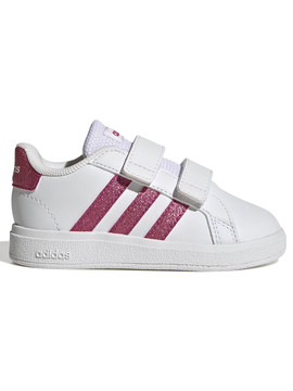 Zapatilla Adidas Grand Court Bco/Rosa Niña