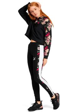 Sudadera Puma Trend Hoodie Negro/Flores Mujer