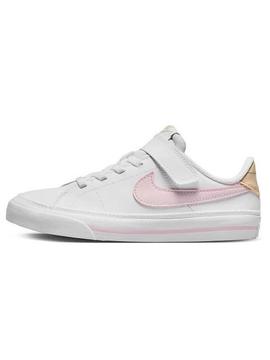 Zapatilla Nike Court Legacy Blanco Rosa Niña