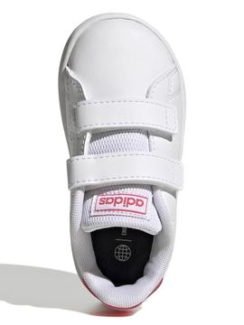 Zapatilla Adidas Advantage Blanco Rosa Niña