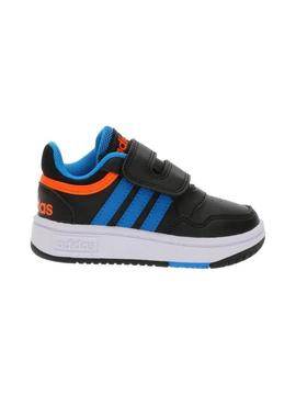 Zapatilla Adidas Hoops Negro Azul Niño