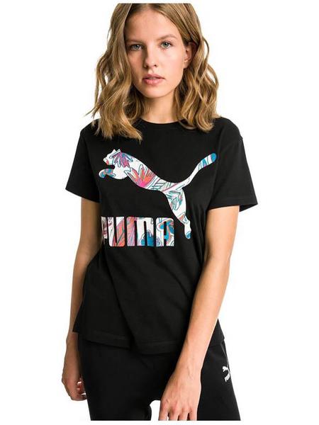 Camiseta Puma Negra/Multicolor Mujer