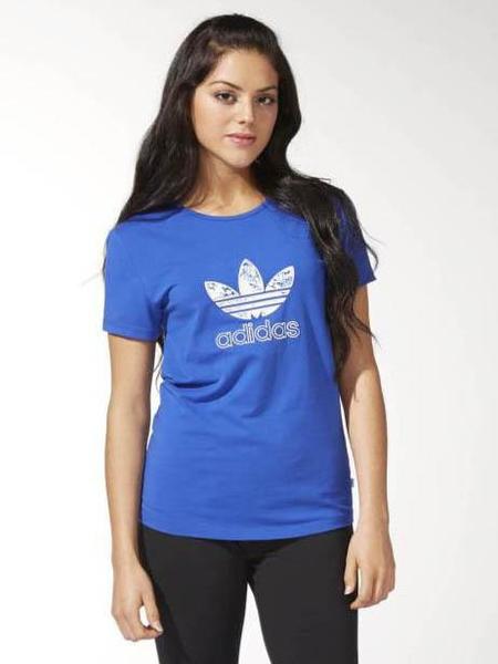 esfera Pórtico Arte Camiseta Adidas Trefoil Azul Mujer