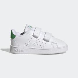 Zapatilla Adidas Advantage Blanco Verde Niñ@