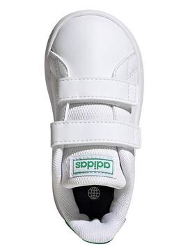 Zapatilla Adidas Advantage Blanco Verde Niñ@