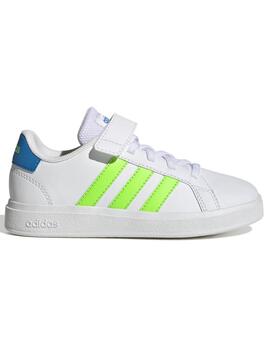 Zapatilla Adidas Grand Court Blanco Verde Niño