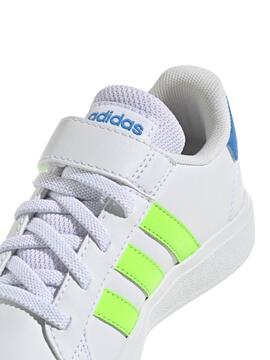 Zapatilla Adidas Grand Court Blanco Verde Niño