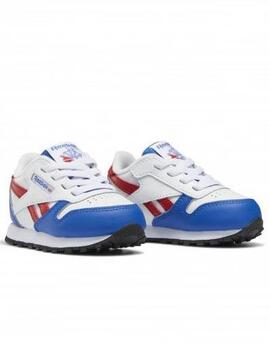 Zapatilla Reebok Classic Leather Bco/Azul Bebe
