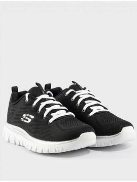 Zapatilla Skechers Graceful Negro/Bco Mujer