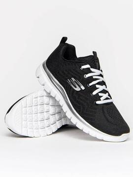 Zapatilla Skechers Graceful Negro/Bco Mujer
