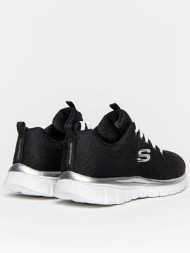 Zapatilla Skechers Graceful Negro/Bco Mujer