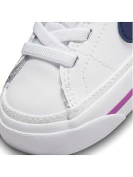Zapatilla Nike Court Legacy Bco/Lila Niña