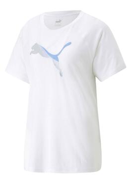 Camiseta Puma Evo Bco/Azul Mujer