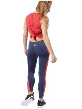 Malla Reebok Linear Logo Tight Marino/Rojo Mujer