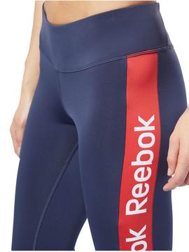 Malla Reebok Linear Logo Tight Marino/Rojo Mujer