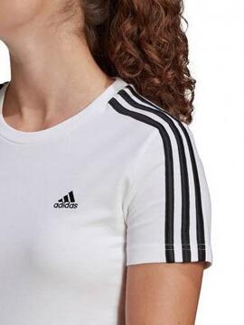 Camiseta Adidas 3S Blanco Mujer