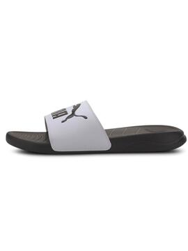 Chancla Puma Blanca Suela Negra Hombre